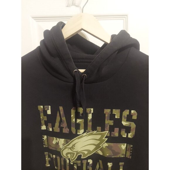 Nike Philadelphia Eagles Sweatshirt Hoodie NFL Men M Black Camoflauge Pockets - Picture 4 of 8